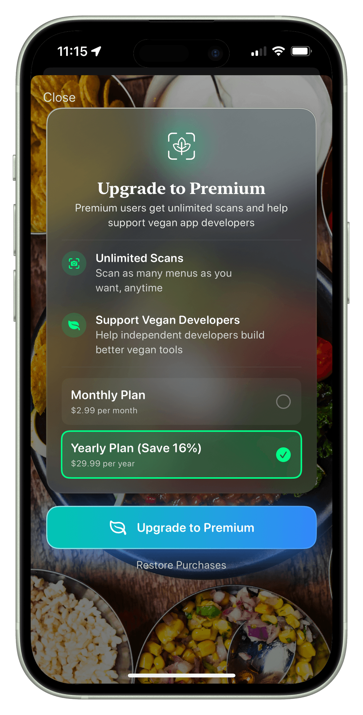 VeganKey Premium Pricing